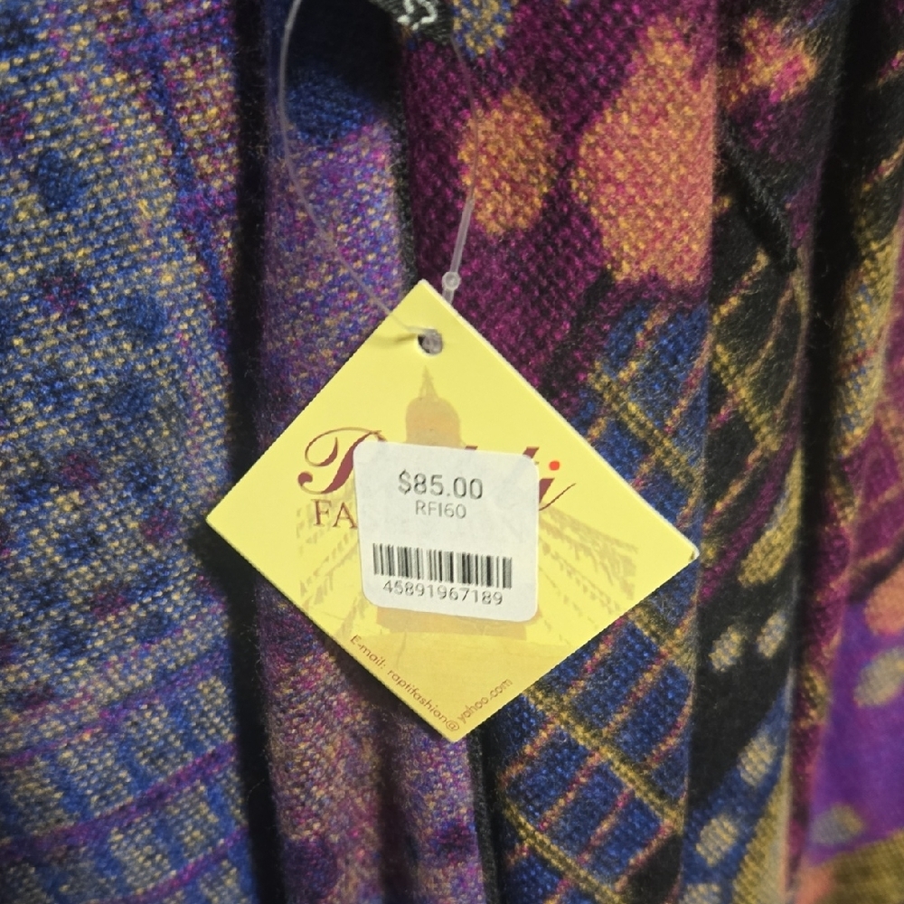 Chic Patchwork Open Front Cardigan NWT - image 2